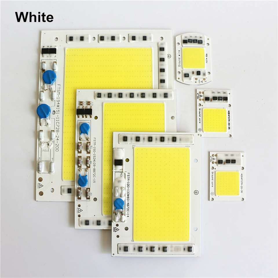 Chip LED COB sin necesidad de controlador, 200W, 150W, 100W, 50W, 30W, 20W, 220V, Chip de alto lúmenes de entrada para proyector LED DIY, Chips de luz