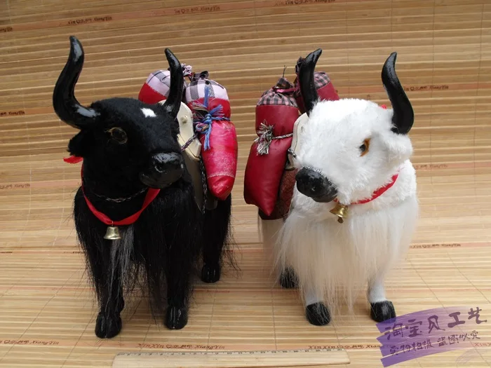 

a pair of new simulation yak toys polyethylene & furs handicraft yak dolls gift about 30x15x28cm 2161