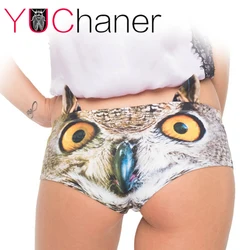 2017 New 3D Printed Animal OWL Hipsters Panty Sexy Women's Panties With Ear lingerie crotchless panties