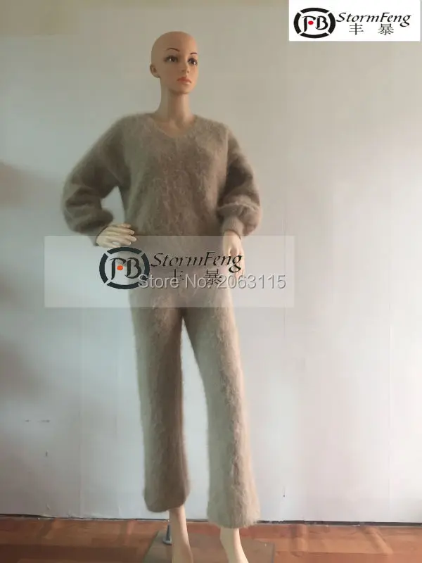 

New European mink cashmere sweater and Pants Set women free shipping wholesale, please contact customer manager