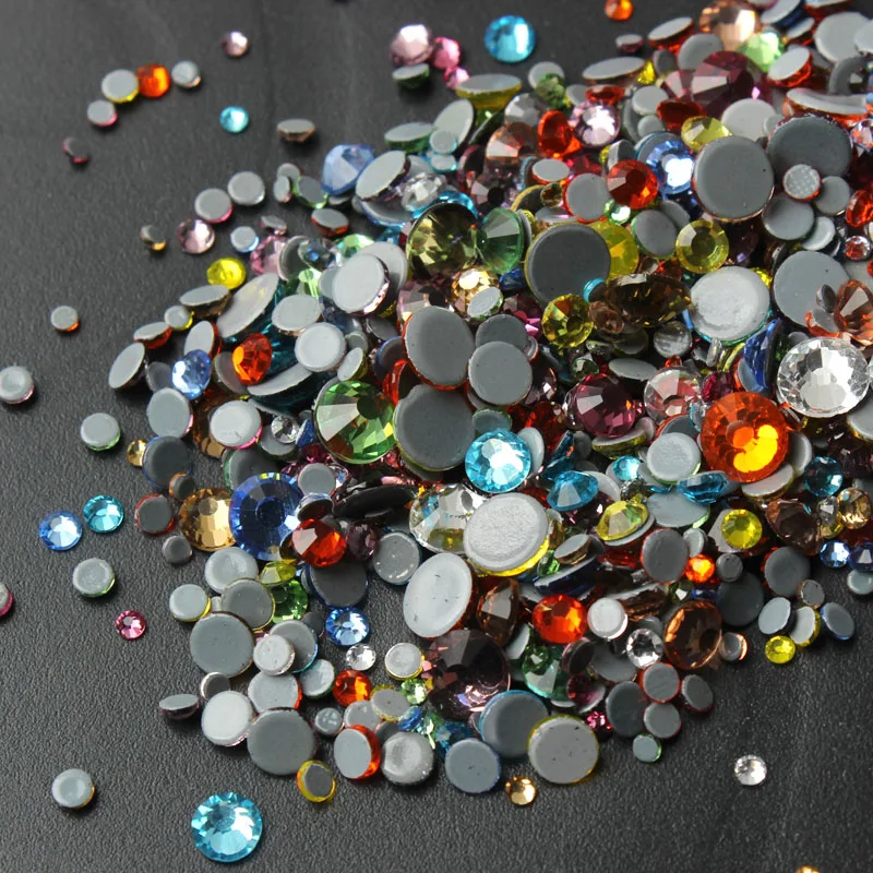 High quality Hotfix Rhinestone Crystal clear SS6-SS30 Mix size Crystals and stones 1000pcs/lot for clothes DIY free shipping