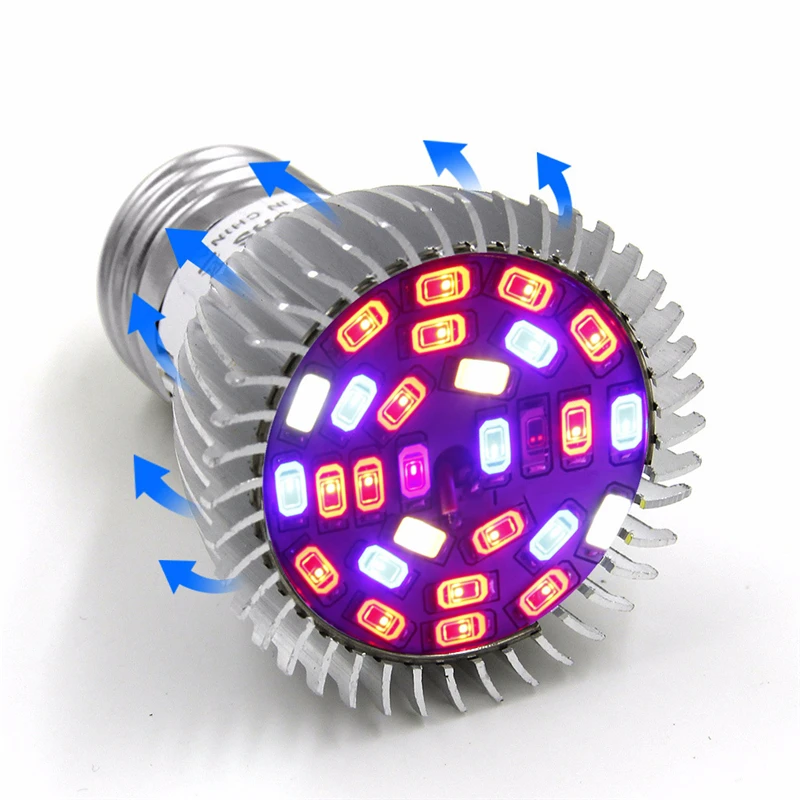 10X E27 E14 GU10 28W LED Grow Light 28 Leds Red Blue Grow Lamp Plant Light LED Bulbs for Flower Seed Garden Grow Box AC85-265V