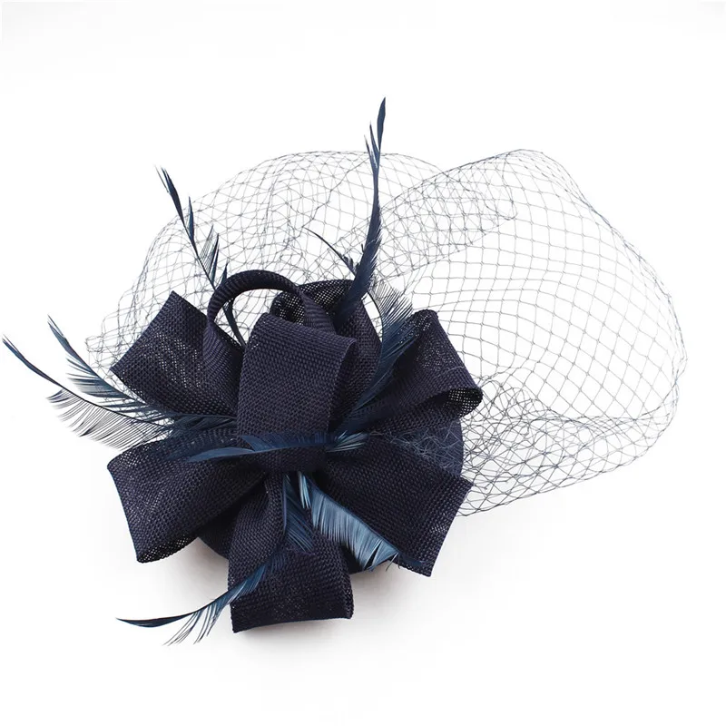 Frauen Fascinator Hut Nachahmung Sinamay Feder Tee Party Pillbox Blume Derby Milli nery Kirche Cocktail Kopf bedeckung neues Design – Detail 22