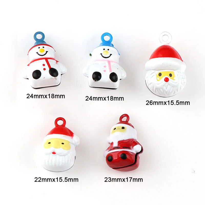 Mix 2PC Santa Claus Jingle Bells Loose Beads Festival PartyDecoration/Christmas TreeDecorations/Pet Bell/DIY Crafts Accessories