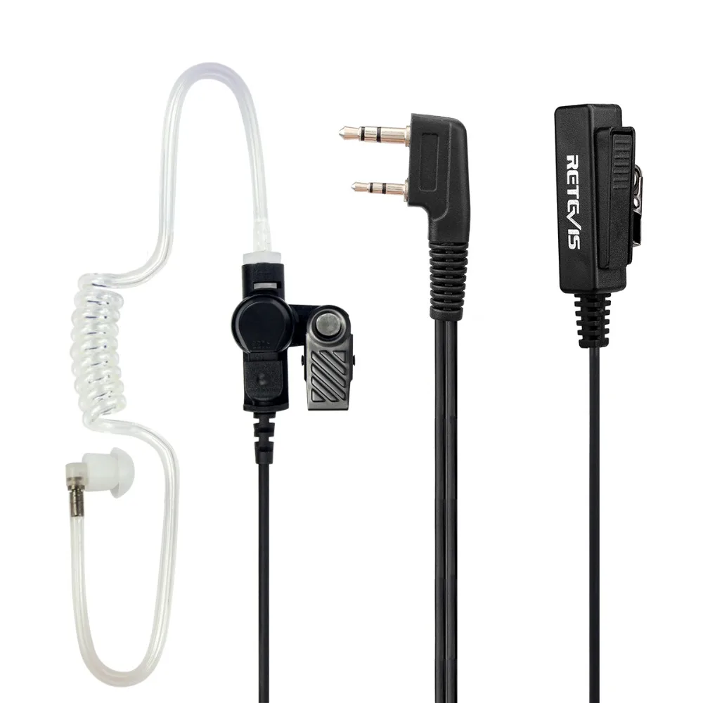 Big Size PTT 2Pin Mic Earpiece Headset For Kenwood Retevis H777 RT5R RT5 RT7 RT22 For Baofeng UV5R Quansheng UV K5 UV K6 Radios