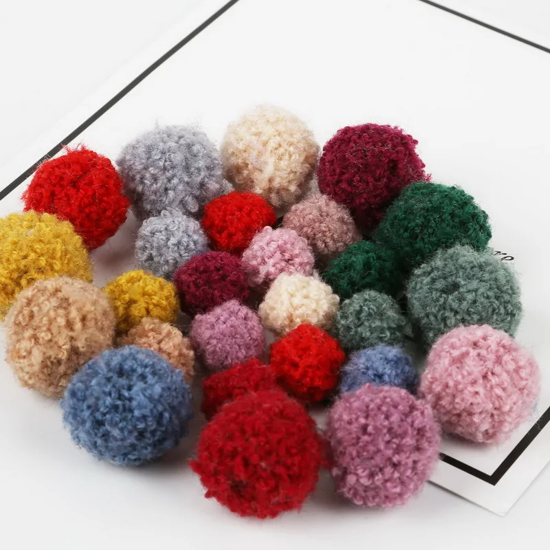 10pcs/lot Pompom 15/20mm Soft Pompones Fluffy Plush Crafts DIY Furball Home Decor Sewing Supplies For Christmas Tree Decoration