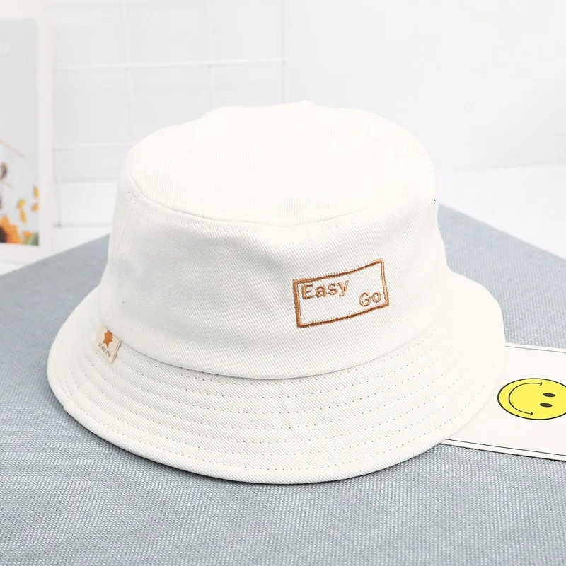 letter embroidery Bucket Hat Fisherman Hat outdoor travel hat Sun Cap Hats for Children boys and girls 109