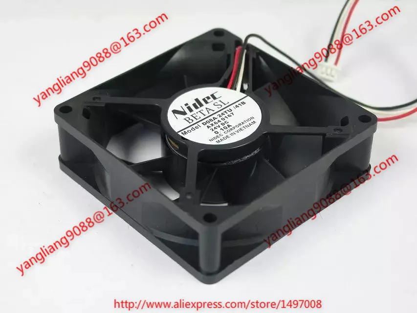 

Nidec D08A-24TU 41B DC 24V 0.10A 80x80x25mm Server Cooling Fan