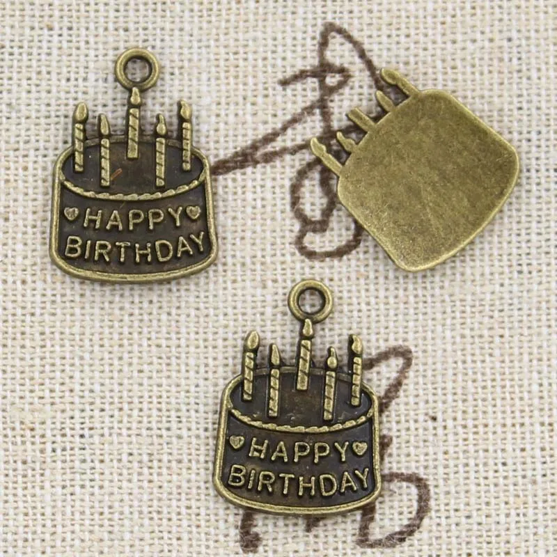 10pcs Charms Birthday Cake 18x15mm Antique Making Pendant fit,Vintage Tibetan Bronze Silver color,DIY Handmade Jewelry