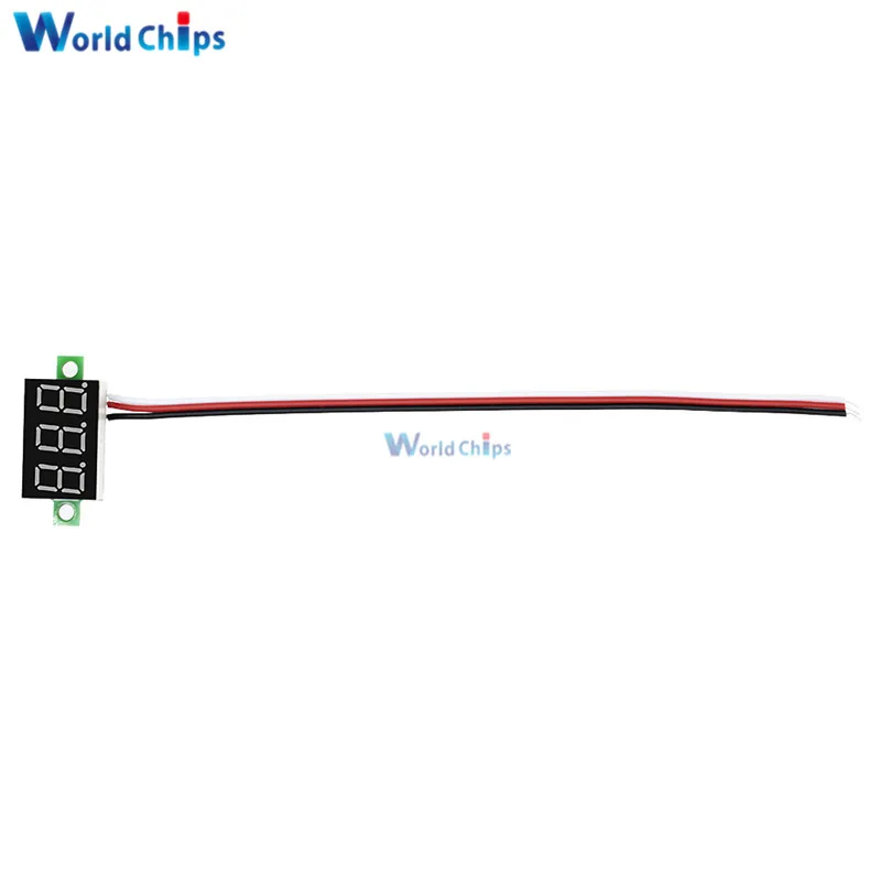 0.36 inch 3 Wires DC 0-30V Green LED Panel Voltage Meter 3-Digital Display Voltmeter Freee Shipping