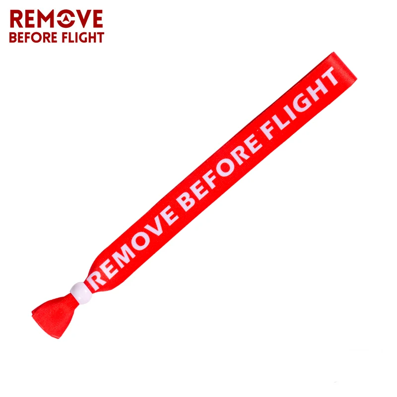 1PC Remove Before Flight Wristband Red Polyester Disposable Wrist Band for Party Use Can be Customized Best Gift for Friends