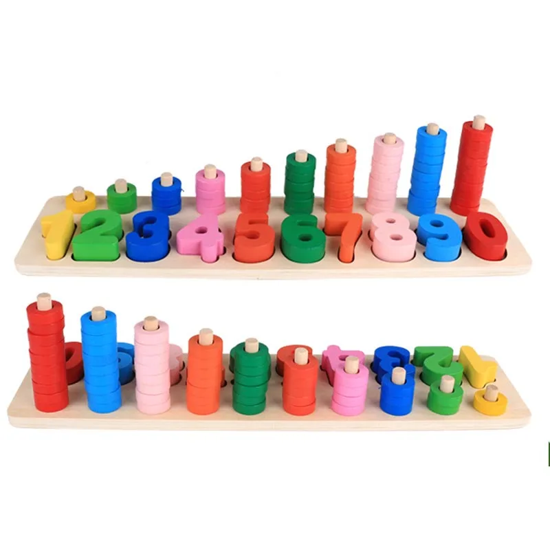 Wooden toys early childhood digital logarithmic board mathematical enlightenment teaching tool young baby wooden paired toys 3-6