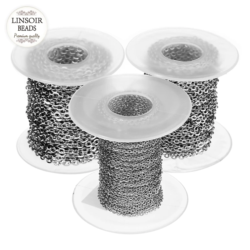 10 stoczni/dużo 1mm 1.5mm 2mm 2.5mm 3mm kabel ze stali nierdzewnej łańcuch luzem dla rodu czarny łańcuch naszyjnik diy biżuteria materiały — zdjęcie 6