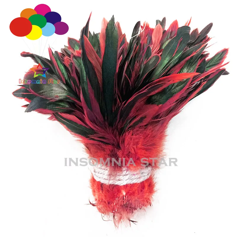 600 pcs Carnival Dyed Rooster Saddle Hackle Feather Strung 6-8 inch / 15-20 cm Chicken feather Trimming Cock Ribbons costume