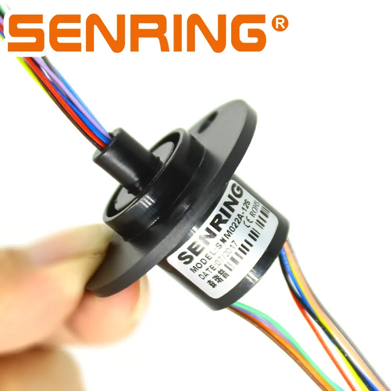 

2A 12 Wires Capsule Rotating Slipring with OD 22mm Plastic Housing Flange Installation Slip Ring for Power Signal Transmission