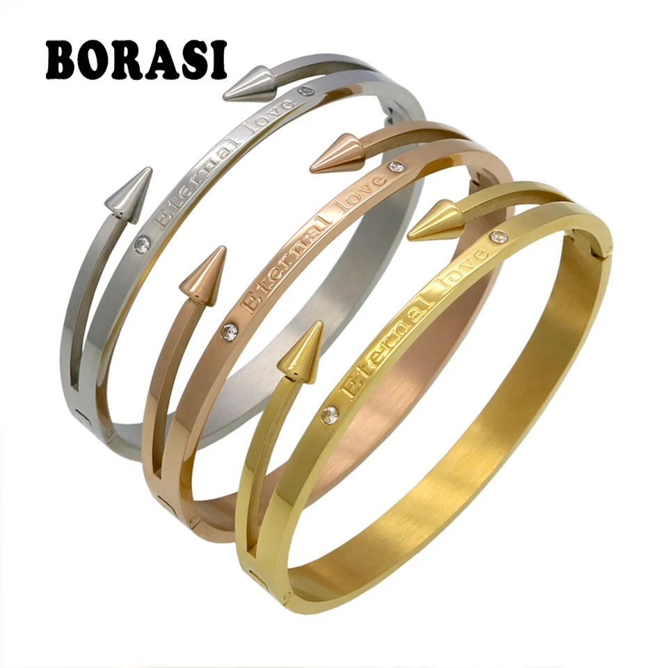 New Arrival Brand Conical Arrows Cubic Zirconia Stone Bracelets & Bangles Gold Color \