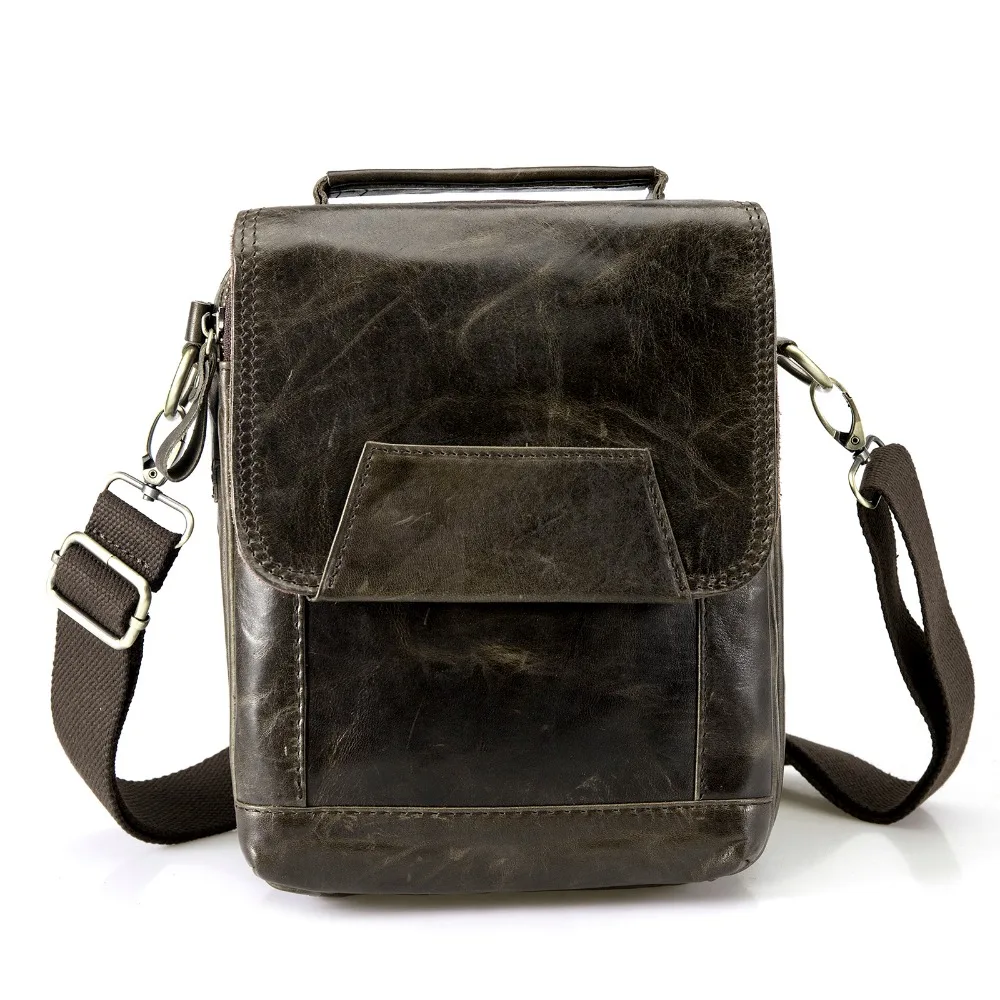 Quality Leather Male Casual Design Shoulder Messenger bag Cowhide Fashion Cross-body Bag 8\