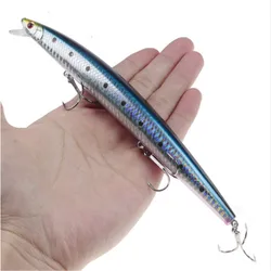 1 pz 18cm 24g Minnow Fishing Lure Laser Hard Artificial Bait plastica Big Fake Fish Lures Sea Fishing Bait Crankbait Wobblers