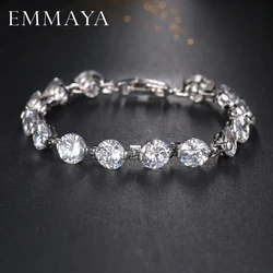 EMMAYA 2017 New Arrival Christmas Gift Big Round Cubic Zircon Pave Chain Bracelets For Women Free Shipping