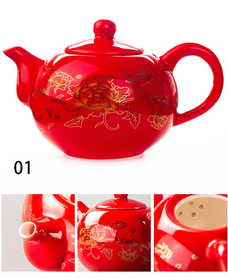 Kung Fu Tea pot,China\'s national flower peony pattern Teapot Kettle,Coffee Tea Sets,Chinese traditions  Flower Tea Pot Teaware