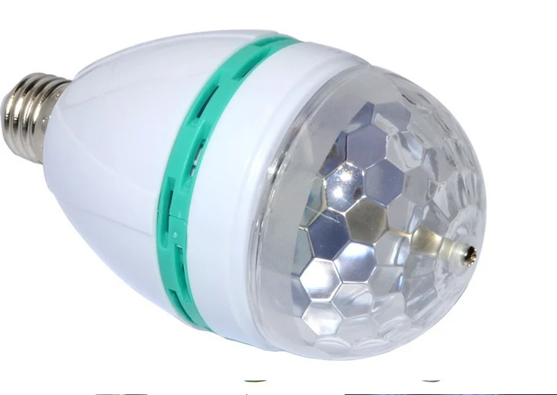 E27 mini 3W 6W Colorful Auto Rotating RGB LED Bulb Housing Stage Light Party Lamp Disco Lamp Light