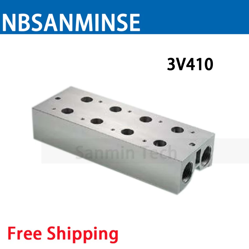 3V100 3V200 3V300 3V400 Solenoid Valve Manifold Vavle Plate AirTAC Series Conflux Board High Quality NBSANMINSE