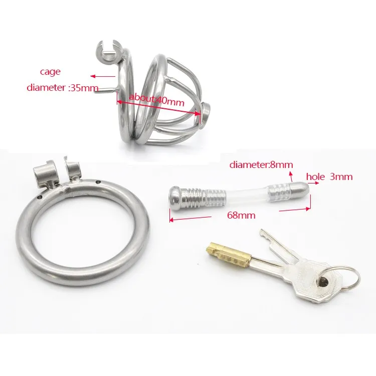 Chaste Bird 304 stainless steel  Cock Cage Chastity with catheter Device with Stealth lock Sex Toy A230