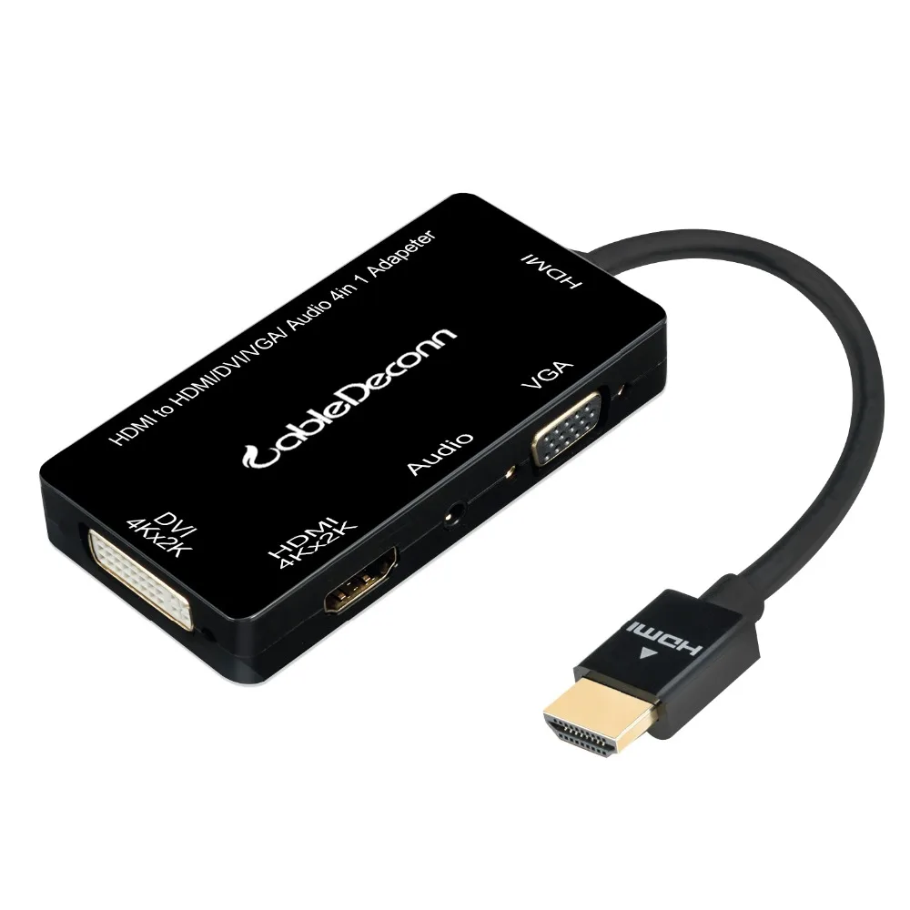 HDMI do HDMI DVI 4K VGA 1080P 3.5mm jack Audio z Micro USB Power 5w1 kabel Adapter do laptopa karty wideo komputery Monitor