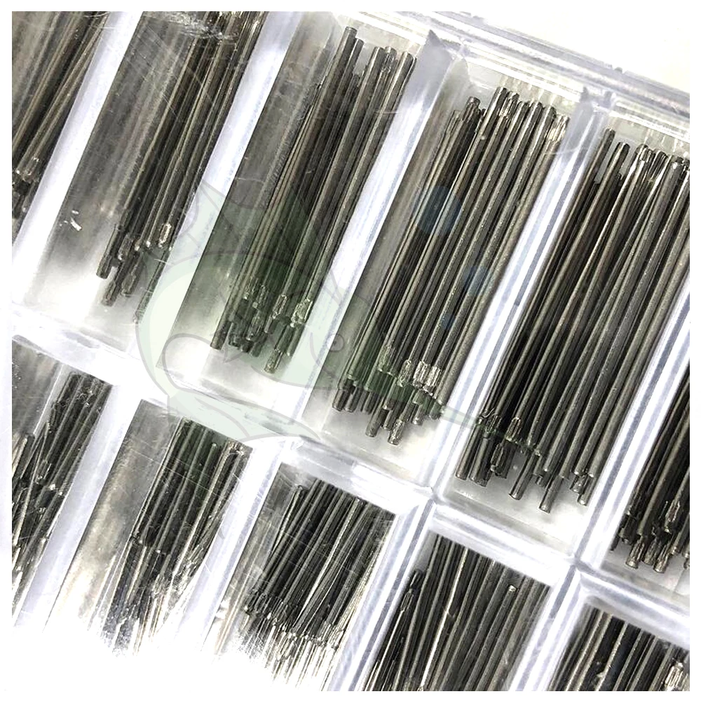 400pcs/box Stainless Steel Watch band Solid Pin kit box 8mm-27mm Assort Watch Bracelet knurled pins Set for Watchmakers