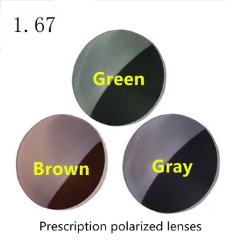 High quality 1.67 index prescription sunglasses polarized lenses  Gray Green Brown 4 colors available