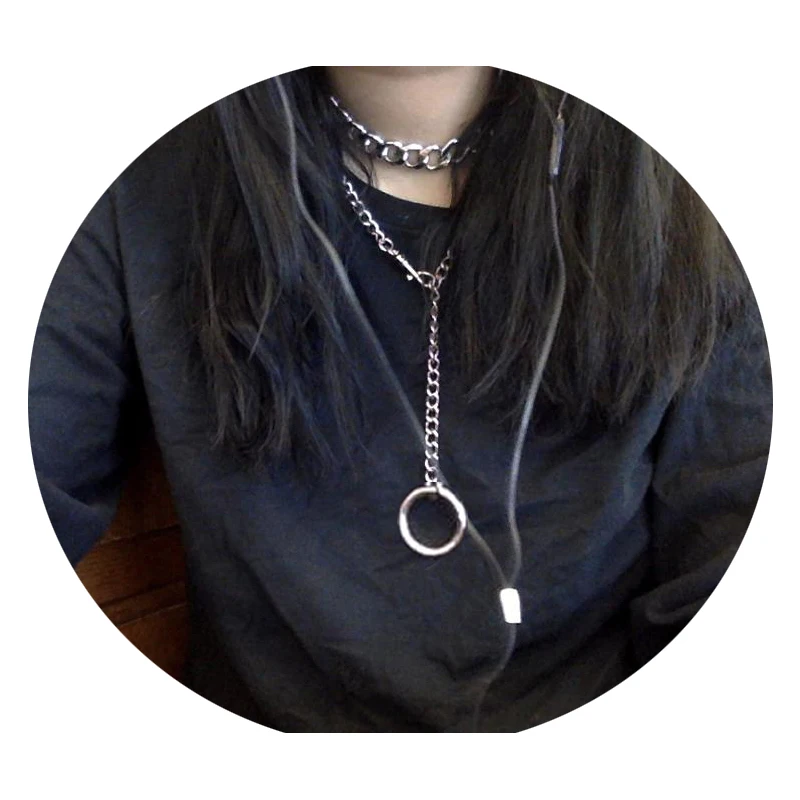 Punk  Chain Chokers Necklace egirl aesthetic eboy chains necklace grunge style kawaii emo goth accessories