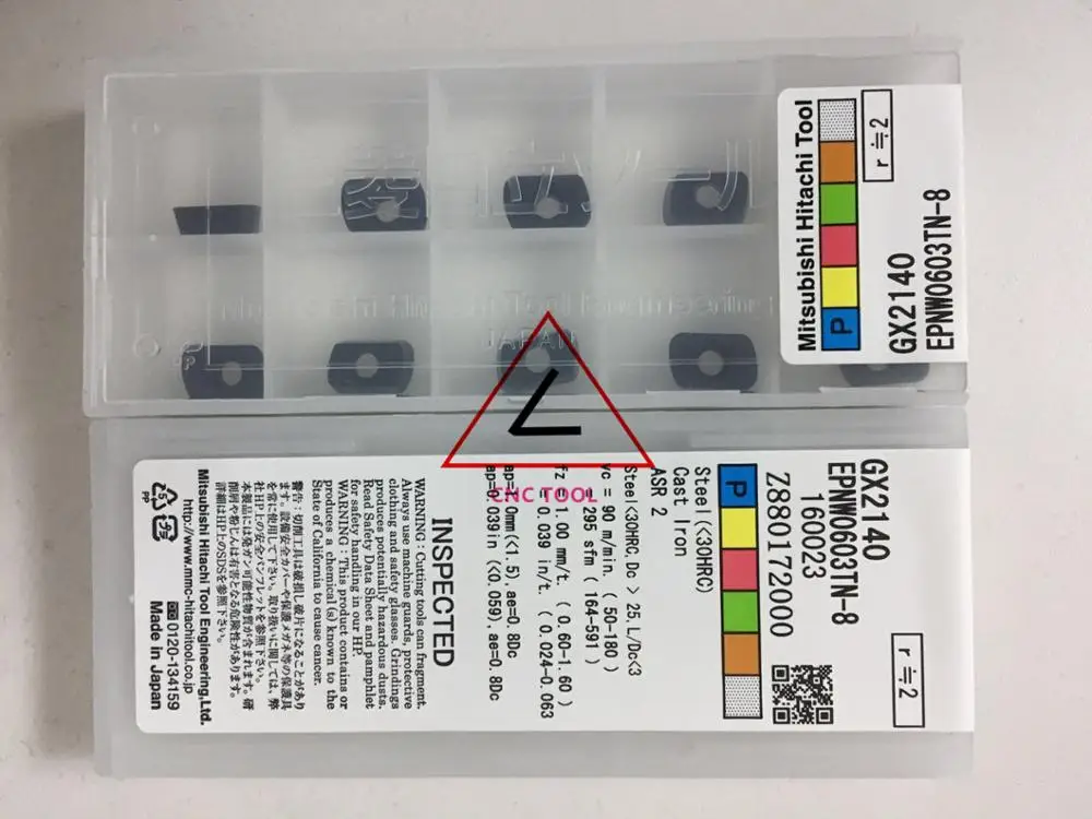 

EPNW0603TN-8 GX2140 10pcs Hitachi high cutting performance CNC indexable inserts