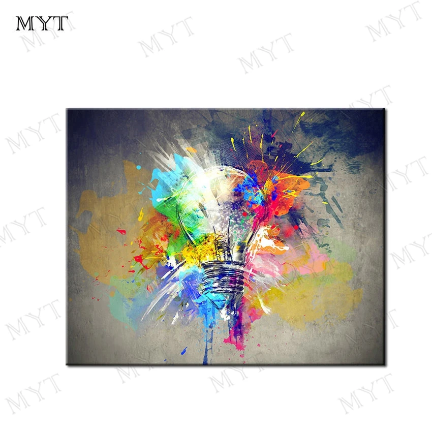 Myt Free Shipping Wall Pictures For Living Room Oil Painting On Canvas Abstract Art Electric Light Painting Modern Home Decor