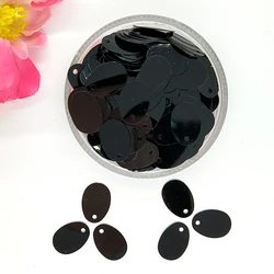 50g/lot 9*13mm Black Small Oval Egg Shape Sequins For Crafts Side Hole Sequin,Paillette, Sequins Scrapbooking Confetti Glitter