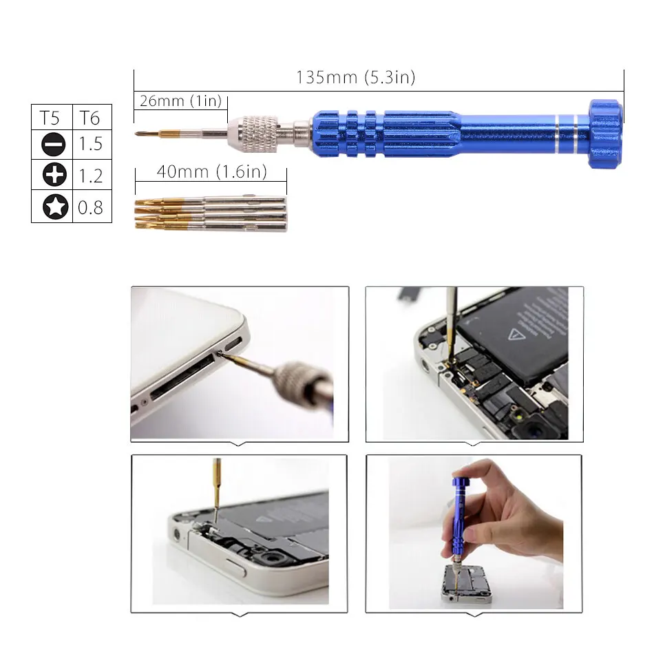 DIYFIX Precision ไขควงไฟฟ้าชุด S2เหล็กสำหรับ iPhone โทรศัพท์มือถือเครื่องมือซ่อม + Magnetizer Demagnetizer