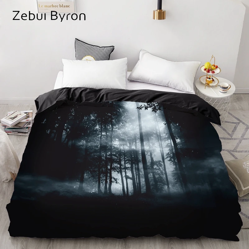 3D HD Print Custom Duvet Cover,Comforter/Quilt/Blanket case,Bedding 220x240/140/200x200,Halloween haunted forest,drop ship