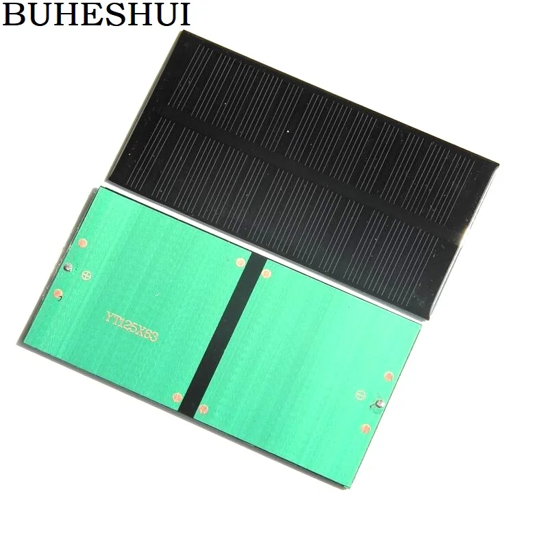 BUHESHUI 5W Solar Panel 5V 6V Mini Solar System DIY For Battery Cell Phone Charger  Solar Cell 0.15W 0.6W 1W 2W 3W