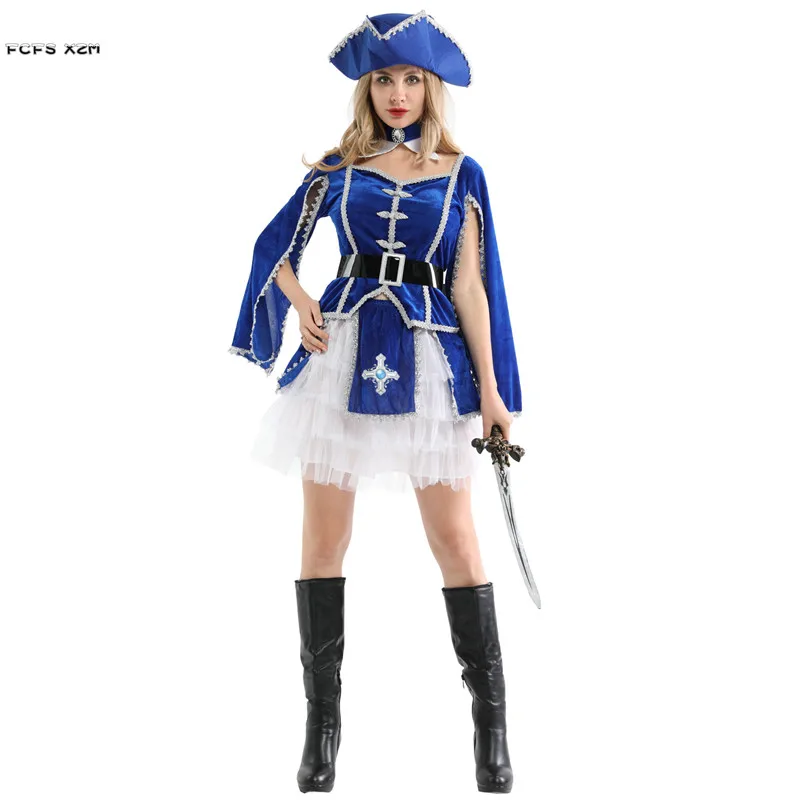 

Woman Halloween Knight Crusader Costume Female Warrior Pirate Cosplay Carnival Purim Parade Masquerade Nightclub Bar Party Dress