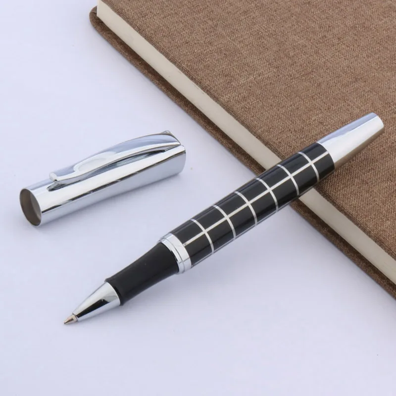 metal new 051 quadrilateral Grid lines Trim black Rollerball Pen