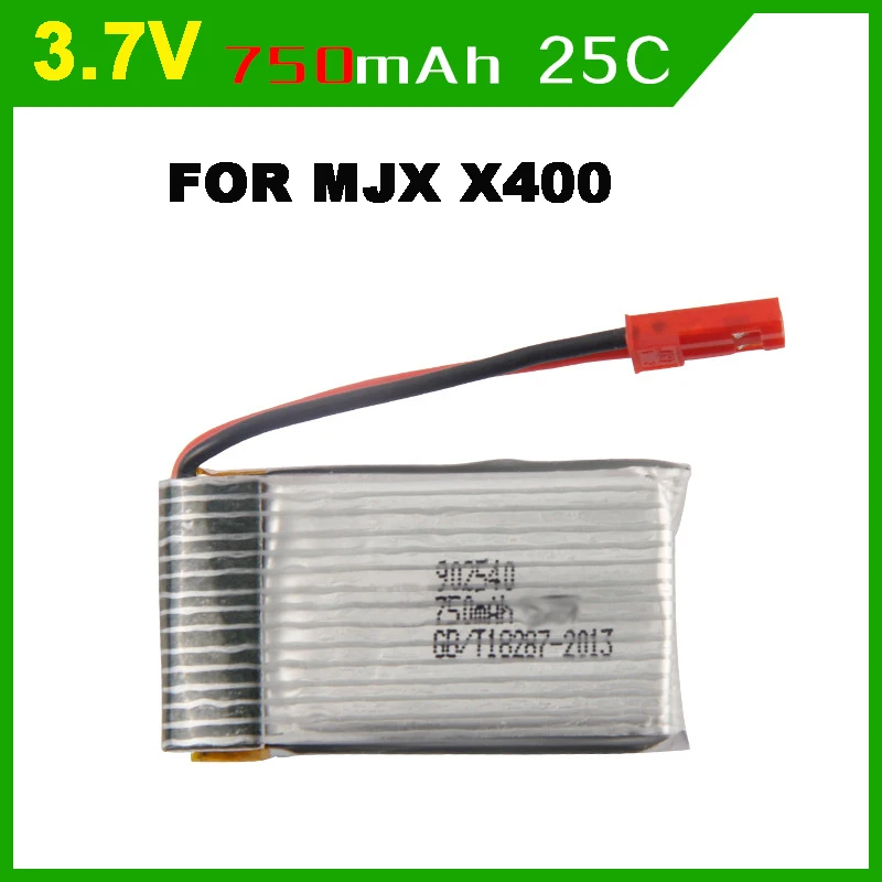 

EBOYU 3.7V 750MAH 25C JST Connector Lipo Battery for MJX X400 and other Brands RC Drone Quadcopter Toy