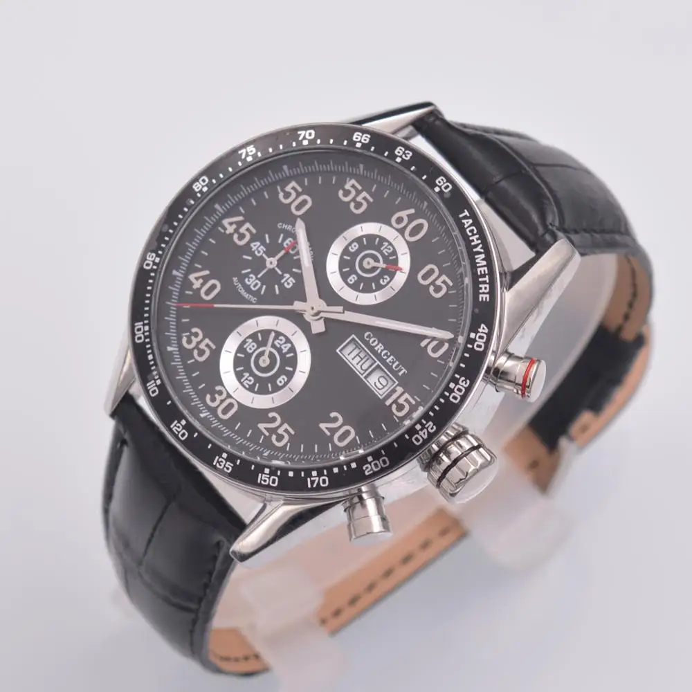 Men Watch Top Brand Luxury Automatic Mechanical Watch  24 hours Leather Military Week&Date Watches Clock Men Relojes Masculino