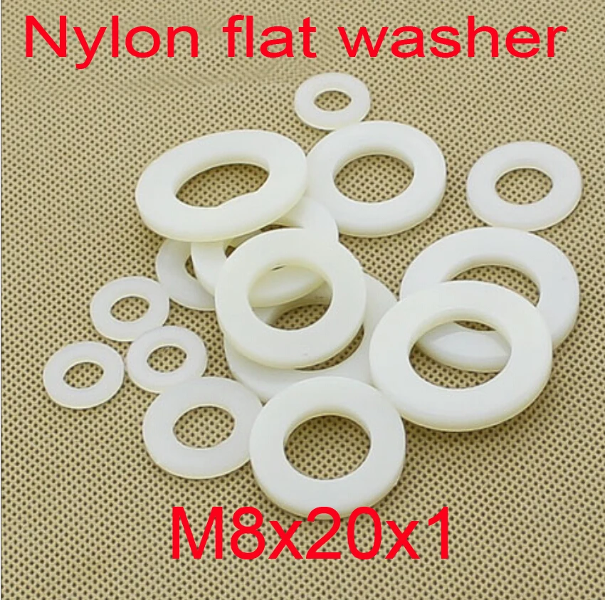 1000pcs/lot  Custom made nylon washer M8*20*1  M8  plastic nylon flat washer gasket