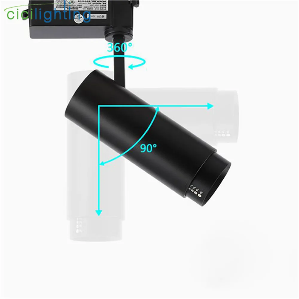 Modern Zoom led Track Lights Rail Mounted cob Spotlights Black Adjustable Focus Ceiling Spot Light Spotlight Industrial Lamp