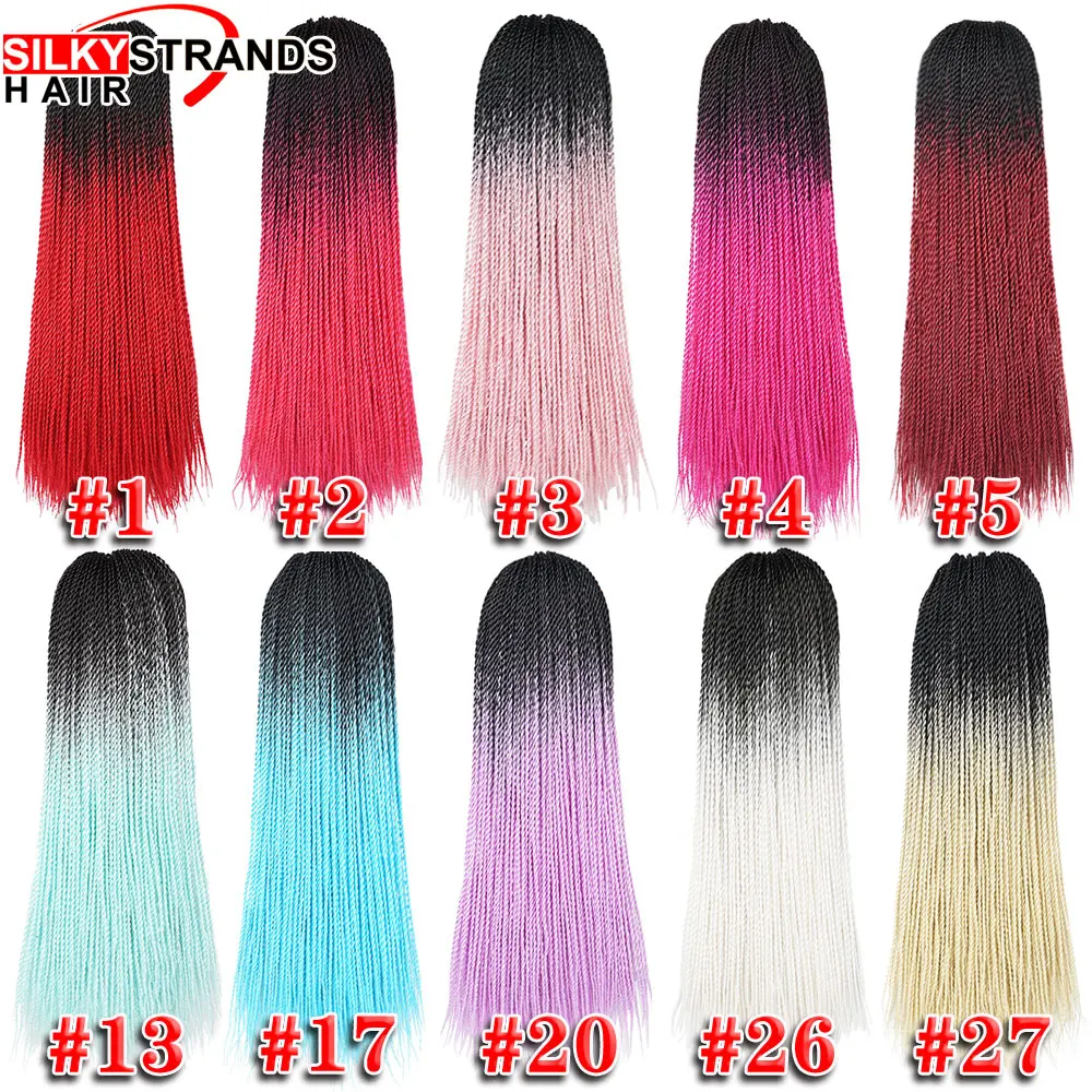 Silky Strands Ombre Braiding Hair Senegalese Twist Crochet Hair Extensions Synthetic Crochet Braids Grey Blonde Colors