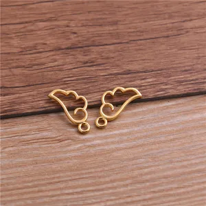 60PCS 9*18mm Logam Paduan Tiga Warna Mini Hollow Wing Hiasan Liontin untuk Membuat Perhiasan DIY Kerajinan Buatan Tangan 10 pesona sayap penjualan terbaik - №