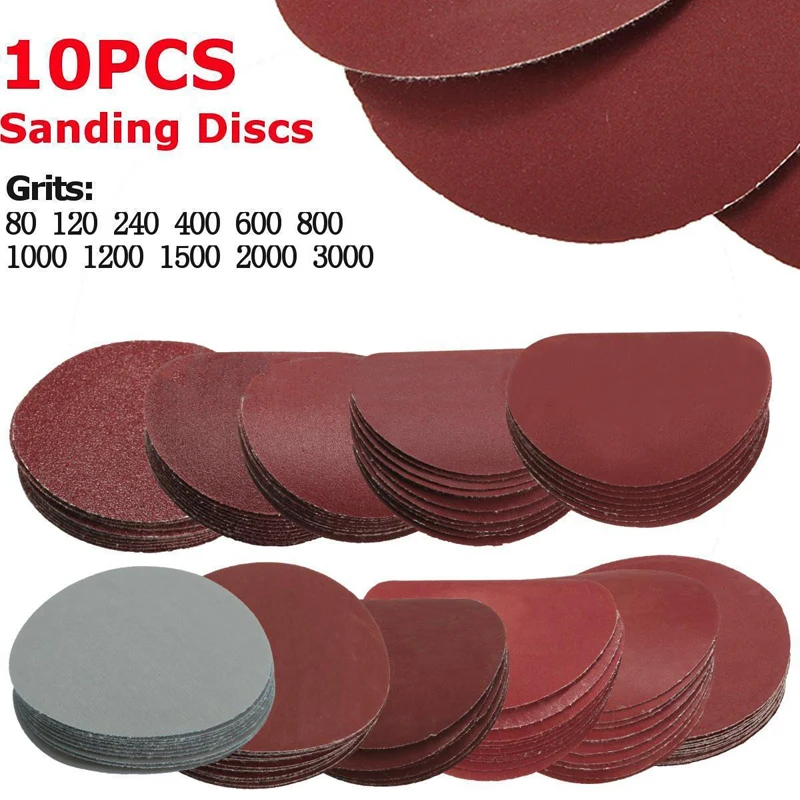 10pcs 3inch 75mm New Round Sanding Discs Polishing Pad Sander Paper Set 80-3000Grit