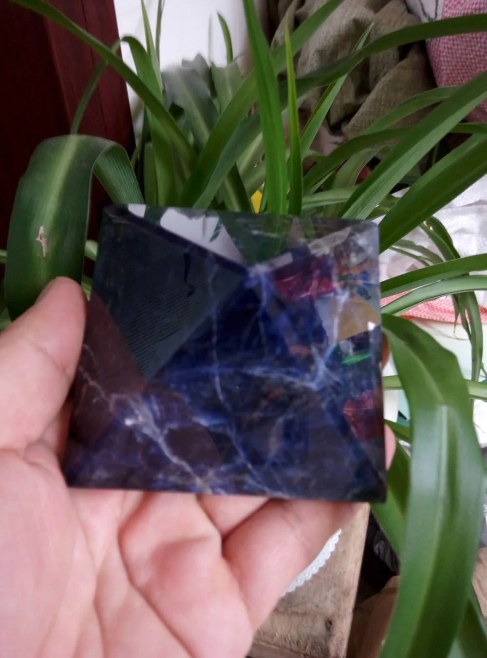 HUGE 345g Blue Sodalite Stone Pyramid Healing Energy Generator Reiki Divine Gemstones