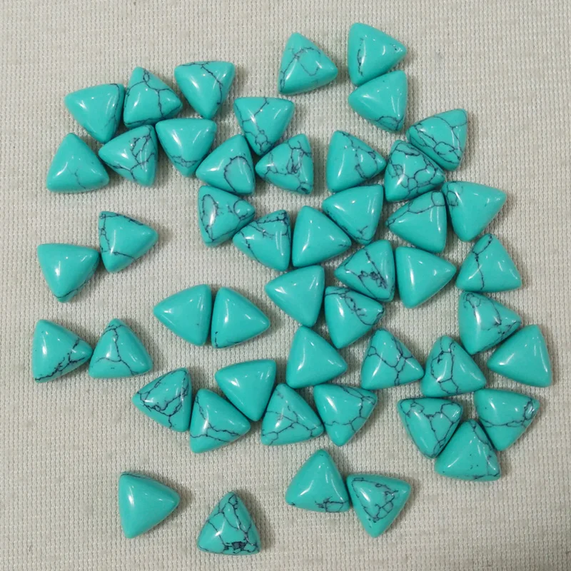 

wholesale 50pcs/lot fashion good quality stone triangle shape cab cabochon beads 10x10x10mm for jewelry making free