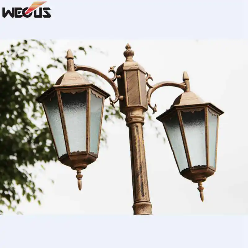 (H≈2.5M) European Thickened Lamp Pole Two Die-Cast Aluminum Garden Lights Outdoor Garden Road Lighting Lighting