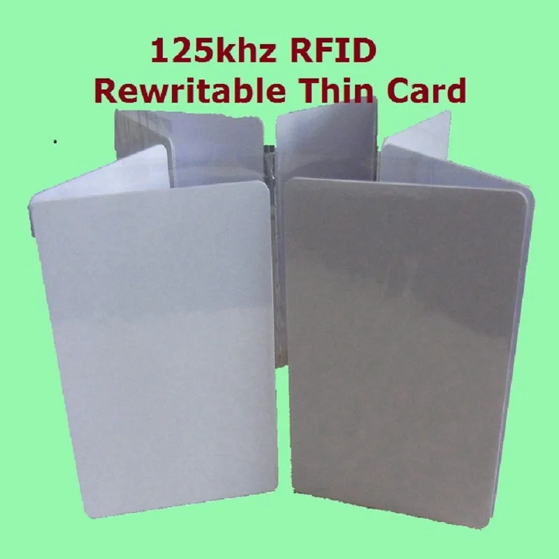 50pcs/Lot Proximity Access Control RFID 125khz Writable Rewritable T5577 5200 Smart  Cards Blank Thin ID Cards + Free Shipping